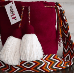 Burgundy Knapsack Wayuu Mochila Bag | From Don Massimo Coffee | Free Shipping On All Orders