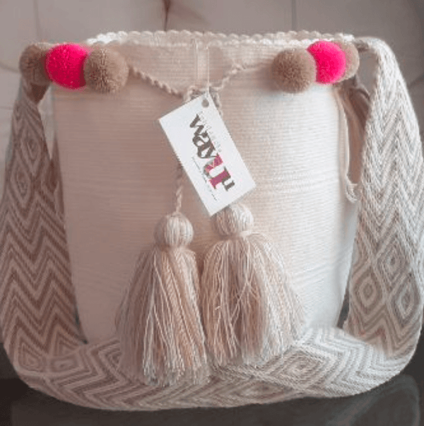 White Knapsack Wayuu Mochila Bag | From Don Massimo Coffee | Free Shipping On All Orders