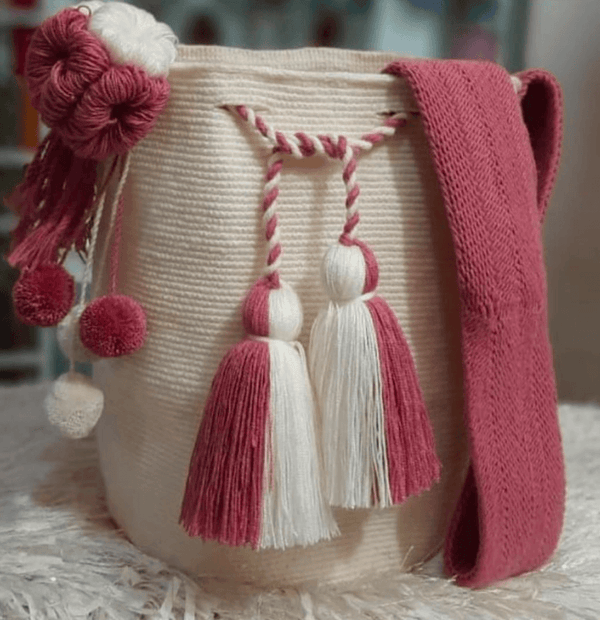 White Knapsack Wayuu Mochila Bag | From Don Massimo Coffee | Free Shipping On All Orders