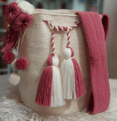 White Knapsack Wayuu Mochila Bag | From Don Massimo Coffee | Free Shipping On All Orders